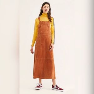 Free People Suede Midi Jumper Dress